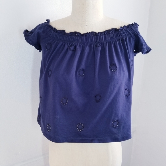 🌸NEW Anthropologie | Embroidered Off Shoulder top S‎ - Picture 2 of 9